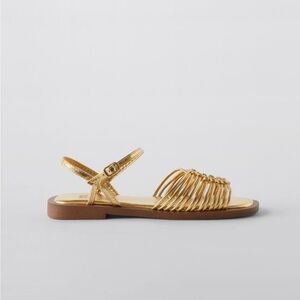Zara Girls Gold Sandals NWT